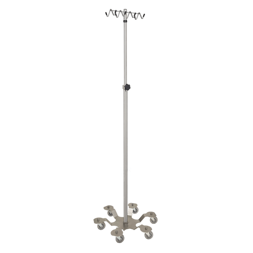BLICKMAN IV STANDS - IV Stand, 2 Hook, Twist Lock, 4 Leg, 21 1/4" Diameter Stainless Steel Low Center of Gravity Welded Base (DROP SHIP ONLY) | Quantity - 1x EA