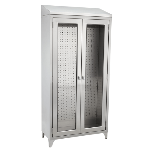 BLICKMAN STAINLESS STEEL CABINETS - Walter Cabinet 47 5/8"W x 76"H x 16"D, Glides, Stainless Steel Pegboard (DROP SHIP ONLY) | Quantity - 1x EA