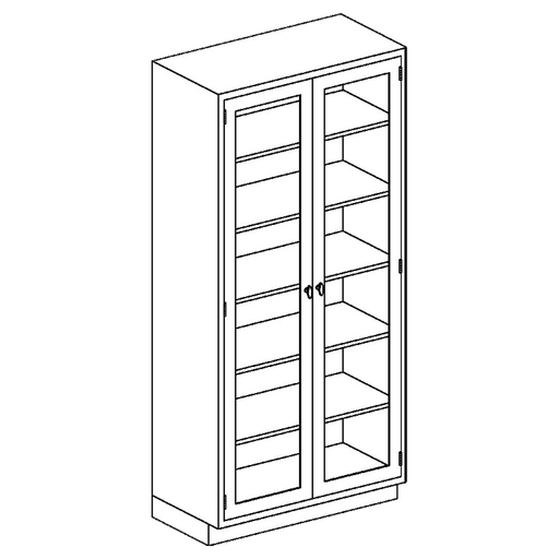 BLICKMAN HIGH CABINETS - High Cabinet 35"W x 84"H x 18"D, (5) Stainless Steel Adjustable Shelves, (1) Sliding Glass Door (DROP SHIP ONLY) | Quantity - 1x EA