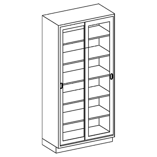 BLICKMAN HIGH CABINETS - High Cabinet 35"W x 84"H x 18"D, (5) Stainless Steel Adjustable Shelves, (1) Sliding Glass Door (DROP SHIP ONLY) | Quantity - 1x EA