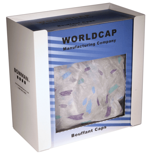 MARKETLAB BOWMAN BOUFFANT/SHOE COVER DISPENSERS - Bouffant/ Shoe Cover Dispenser Holds One Box of Bouffant Caps or Shoe Covers, Clear PETG Plastic, Keyholes For Wall Mounting, 11 3/8"W x 11"H x 5"D (Made in USA) | Quantity - 1x EA