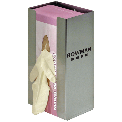 MARKETLAB BOWMAN STAINLESS STEEL GLOVE DISPENSER - Glove Box Dispenser, Holds One Box of Gloves, Two-Way Keyholes For Vertical or Horizontal Wall Mounting, Stainless Steel, 5 5/8"W x 9 15/16"H x 3 13/16"D (Made in USA) | Quantity - 1x EA