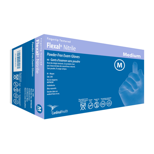 CARDINAL HEALTH FLEXAL THIN NITRILE EXAM GLOVES - Glove, Thin Nitrile Exam, Textured, Powder-Free (PF), X-Large, 200/bx, 10 bx/cs | Quantity - 1x CS