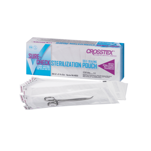 CROSSTEX SURE-CHECK STERILIZATION POUCHES - Pouch, 5" x 10", 200/bx, 10 bx/cs | Quantity - 1x CS