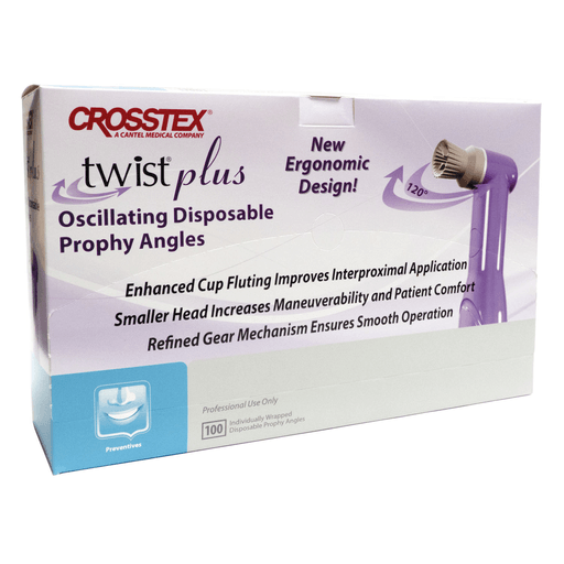 CROSSTEX TWIST PLUS OSCILLATING DISPOSABLE PROPHY ANGLES - Prophy Brush, Tapered, Disposable, 100/bx | Quantity - 1x BX