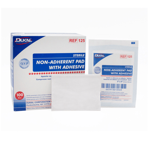 DUKAL NON-ADHERENT PADS - Non-Adherent Pad Dressing with Adhesive, 3" x 4" , Sterile, 100/bx, 12 bx/cs | Quantity - 1x CS