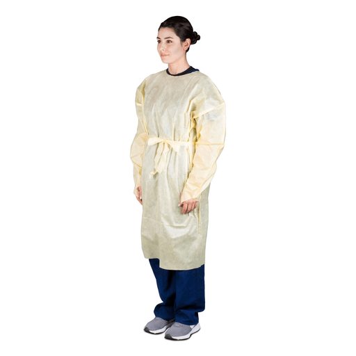 DUKAL ISOLATION GOWNS - Isolation Gown, AAMI Level 1, X-Large, Yellow, 10/bg, 10 bg/cs | Quantity - 1x CS