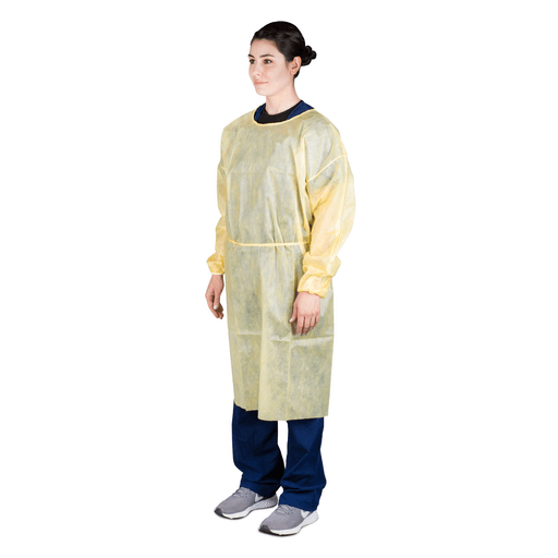 DUKAL ISOLATION GOWNS - Isolation Gown, AAMI Level 1, X-Large, Yellow, 10/bg, 10 bg/cs | Quantity - 1x CS