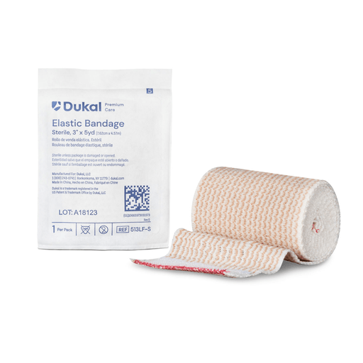 DUKAL ELASTIC BANDAGE - Premium Elastic Bandage, 3" x 5yd, Sterile, Latex-Free, 1/pk, 36 pk/cs | Quantity - 1x CS