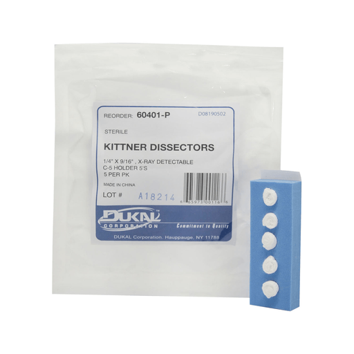 DUKAL KITTNER SPONGES - Kittner Dissectors, " x 0.56", C-5 Foam Holder, Sterile 5s, 5/pk, 40 pk/cs | Quantity - 1x CS