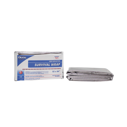 DUKAL EMERGENCY BLANKETS - Survival Wrap, 52" x 84", Silver, Heat Reflective, 250/cs | Quantity - 1x CS