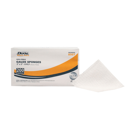 DUKAL BASIC GAUZE SPONGES - Gauze Sponge, 2" x 2", Non-Sterile, 8-Ply, 200 bg, 25 bg/cs | Quantity - 1x CS