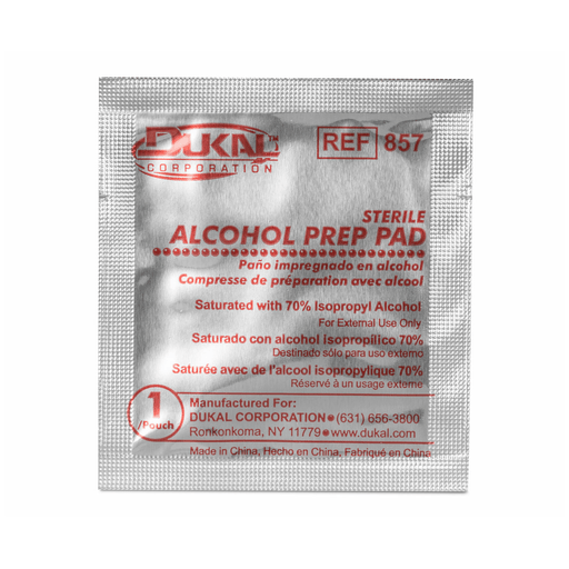 DUKAL ALCOHOL PADS - Alcohol Prep Pad, Large, Sterile, 100/bx, 10 bx/cs (108 cs/plt) | Quantity - 1x CS