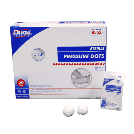 DUKAL PRESSURE DOTS - Pressure Dots, 1", Sterile, 1/pk, 50 pk/bx, 10 bx/cs | Quantity - 1x CS