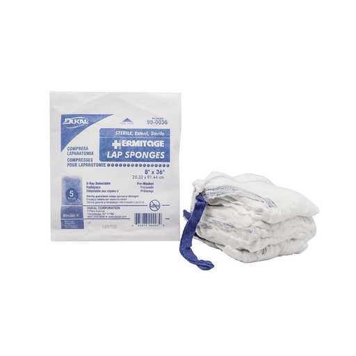 DUKAL LAPAROTOMY SPONGES - Laparotomy Sponge, 12" x 12", Sterile, X-Ray Detectable, Prewashed, Softpack, 5/pk, 20 pk/cs | Quantity - 1x CS
