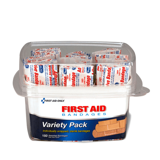FIRST AID ONLY/ACME UNITED ADHESIVE BANDAGES & STRIPS - Assorted Bandage bx Kit, 150 Piece, 6/cs (DROP SHIP ONLY - $150 Minimum Order) | Quantity - 1x CS