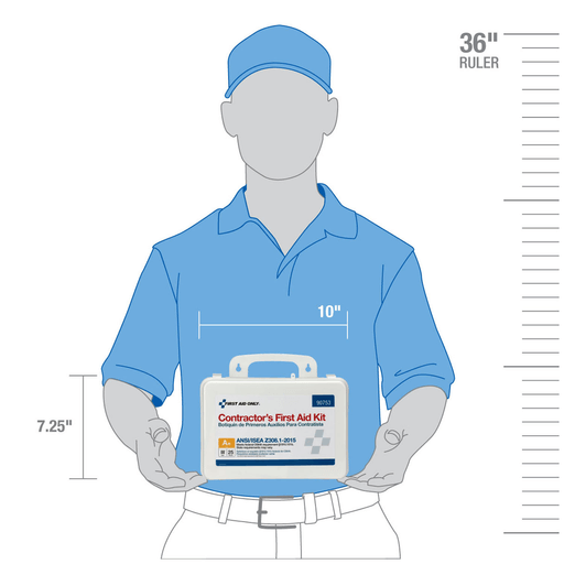 FIRST AID ONLY/ACME UNITED ANSI/OSHA COMPLIANT PACKAGE - 25 Person First Aid Kit, ANSI A, Metal Case (DROP SHIP ONLY - $150 Minimum Order) | Quantity - 1x EA