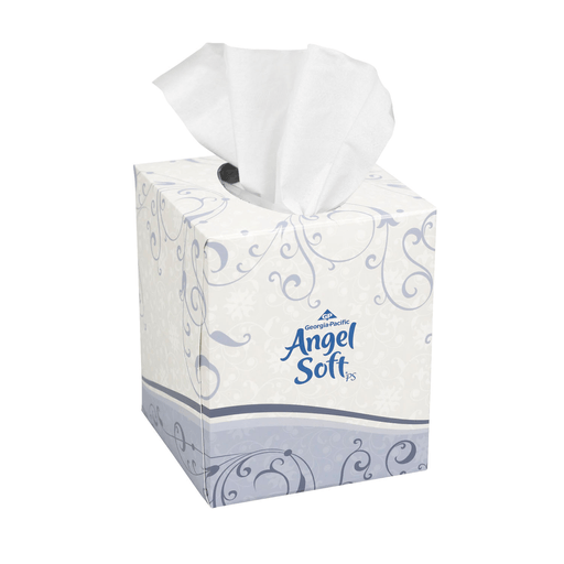 GEORGIA-PACIFIC ANGEL SOFT PS PREMIUM FACIAL TISSUE - Premium Facial Tissue, Cube Box, White, 8.4"x7.5", 96 sht/bx, 36 bx/cs | Quantity - 1x CS
