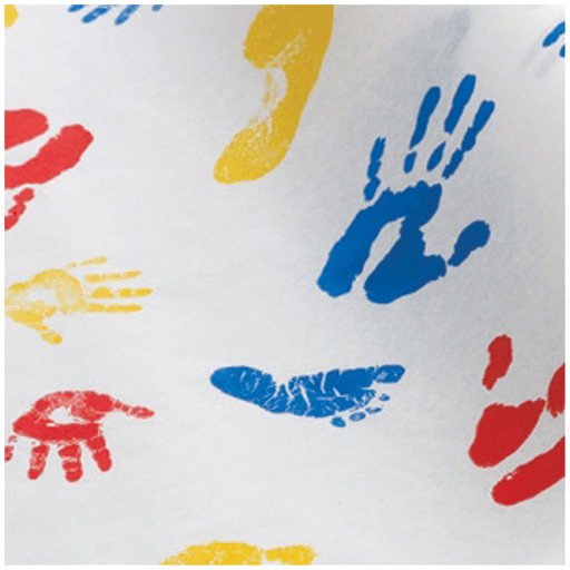GRAHAM MEDICAL QUALITY PEDIATRIC EXAM TABLE PAPER - Tiny Tracks Table Paper, 18" x 125 ft, Crepe, 12/cs (64 cs/plt) | Quantity - 1x CS