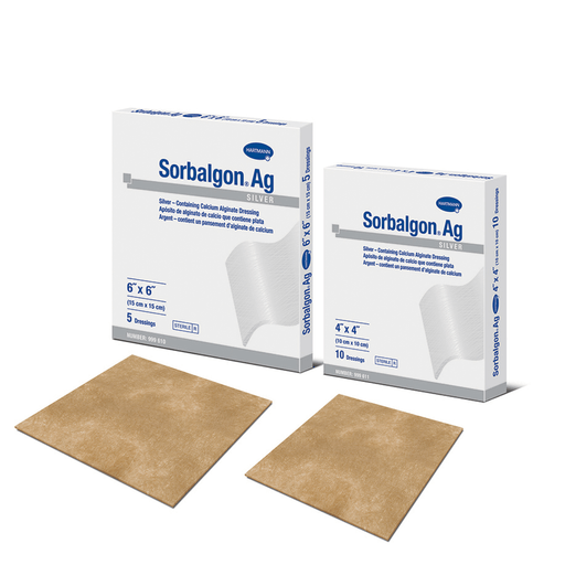 HARTMANN USA SORBALGON AG SILVER CALCIUM ALGINATE DRESSING - Silver Calcium Alginate Dressing, 4" x 4", Sterile, Latex Free (LF), 10/bx | Quantity - 1x BX