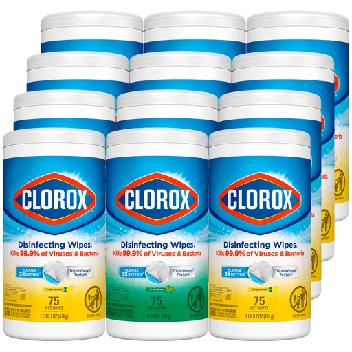 CLOROX COMMERCIAL SOLUTIONS DISINFECTING WIPES - Clorox Compostable Cleaning Wipe, Simply Lemon, 75 ct, 6/cs | Quantity - 1x CS