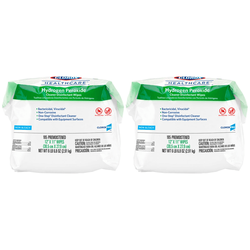 CLOROX HEALTHCARE HYDROGEN PEROXIDE CLEANER - Wipes, Hydrogen Peroxide Disinfectant Cleaner, 6.75 x 5.75, 155/can, 6/cs (75 cs/plt) | Quantity - 1x CS