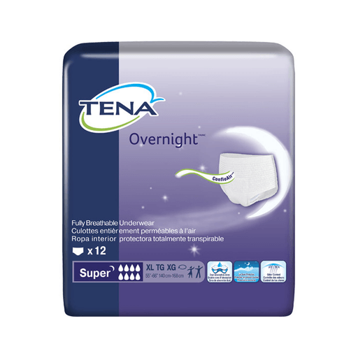 ESSITY HMS TENA OVERNIGHT SUPER PROTECTIVE UNDERWEAR - Super Protective Underwear, Overnight, Unisex, X-Large, 55" - 66" Hip Size, White, 12/pk, 4 pk/cs | Quantity - 1x CS