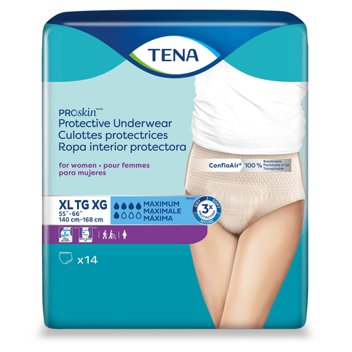 ESSITY HMS TENA PROSKIN UNDERWEAR - Protective Underwear, Women, X-Large, 55" - 66" Hip Size, Nude, 14/pk, 4 pk/cs | Quantity - 1x CS