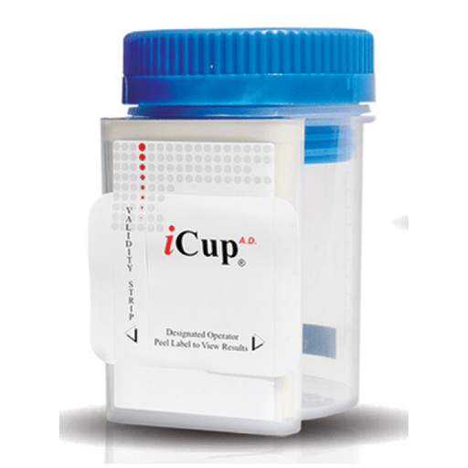 ALERE TOXICOLOGY ICUP A.D. (ALL INCLUSIVE CUP) - Drug Test, iCup A.D. (OX, SG, Ph), Tests For COC, THC, OPI & mAMP, 25/bx | Quantity - 1x BX