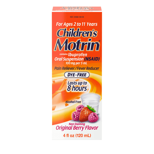 KENVUE CHILDREN'S MOTRIN - Motrin, Childrens, Original Berry, Dye-Free, 4 fl oz, 3/bx, 12bx/cs (Pricing Subject to Change without Prior Notification) | Quantity - 1x CS