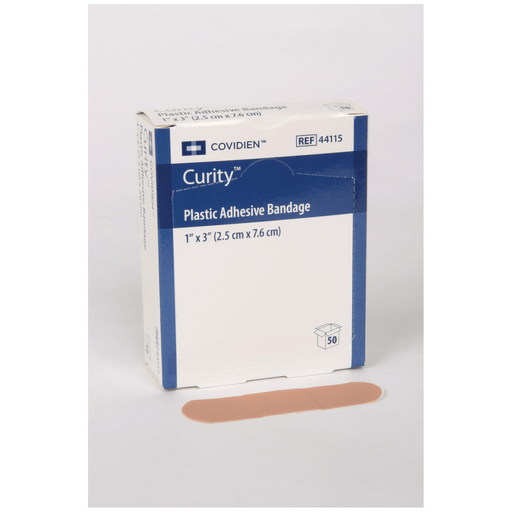 CARDINAL HEALTH CURITY PLASTIC ADHESIVE BANDAGES - Adhesive Bandage,1" x 3", Plastic, 50/bx, 72 bx/cs (45 cs/plt) | Quantity - 1x CS