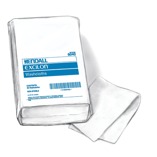 CARDINAL HEALTH EXCILON WASHCLOTHS - Washcloth, Novonette Finish, White, 10" x 13", 50/bg, 12 bg/cs | Quantity - 1x CS