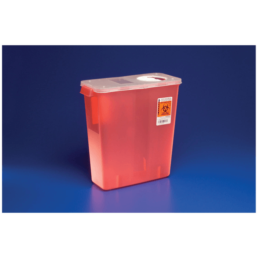 CARDINAL HEALTH MULTI-PURPOSE SHARPS CONTAINERS - Container, 3 Gal, Multi-Purpose, Red, Hinged Rotor Lid, 13"H x 6"D x 13"W, 10/cs | Quantity - 1x CS