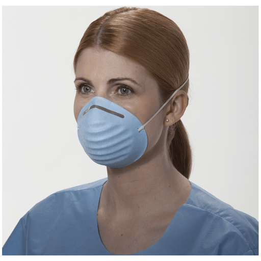 HALYARD STANDARD FACE MASKS - Standard Cone Mask, Headband, Blue, 50/pkg, 6 pkg/cs | Quantity - 1x CS