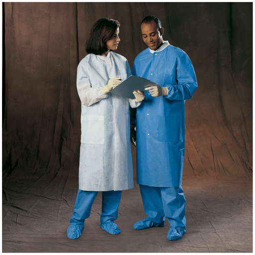 HALYARD BASIC PLUS LAB COAT - Lab Coat, Blue, Medium, 25/cs | Quantity - 1x CS