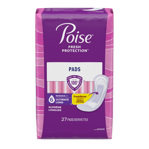 KIMBERLY-CLARK POISE PADS - Poise Pads, Ultimate, Long, 27/pk, 4 pk/cs | Quantity - 1x CS