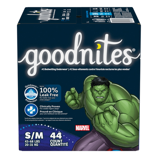 KIMBERLY-CLARK GOODNITES UNDERPANTS - Youth Pants, Boy, Small/ Medium, Jumbo, 14/pk, 4 pk/cs | Quantity - 1x CS