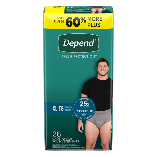 KIMBERLY-CLARK DEPEND PROTECTIVE UNDERWEAR - Depend's Men's Fit-Flex, Small/ Medium, 28-40" Waist, 19/pk, 2 pk/cs (80 cs/plt) | Quantity - 1x CS