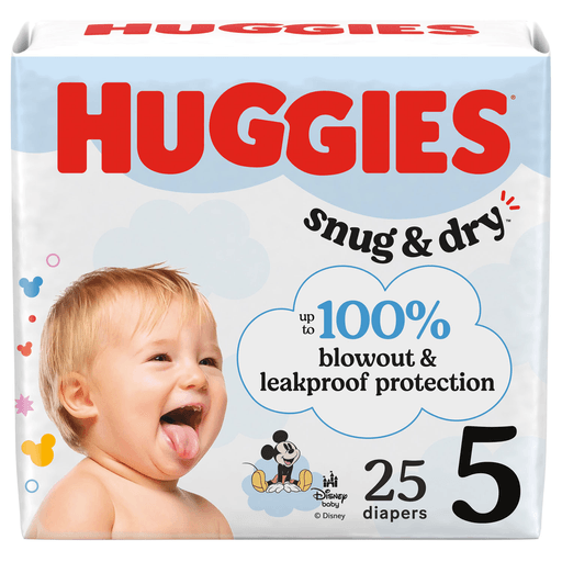 KIMBERLY-CLARK HUGGIES SNUG & DRY DIAPERS - Diaper, Huggies Snug & Dry, Size 1, Jumbo Pack, 44/pk, 4 pk/cs | Quantity - 1x CS