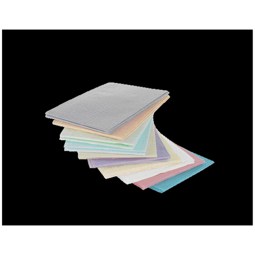 MEDICOM DRY-BACK PLUS DENTAL BIBS 3+1-PLY - Dental Bib, 13" x 18", 3-Ply Paper + 1-Ply Poly, Silver Grey, 500c/s | Quantity - 1x CS