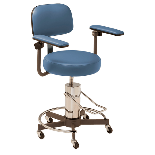 MTI STOOL - Stool, Pneumatic Hand Operated, Black Base without Backrest, Premium-Blue Ridge (DROP SHIP ONLY) (Continetal US & Canada) | Quantity - 1x EA