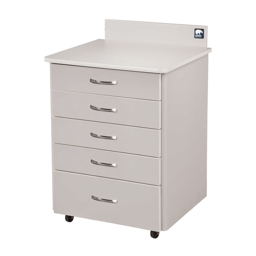 MTI MOBILE CABINET - MTC-1SG Mobile Cabinet, 5-Drawer, with Locks, RH Laminate-Classic Linen, Trim-White (DROP SHIP ONLY) (Continetal US & Canada) | Quantity - 1x EA
