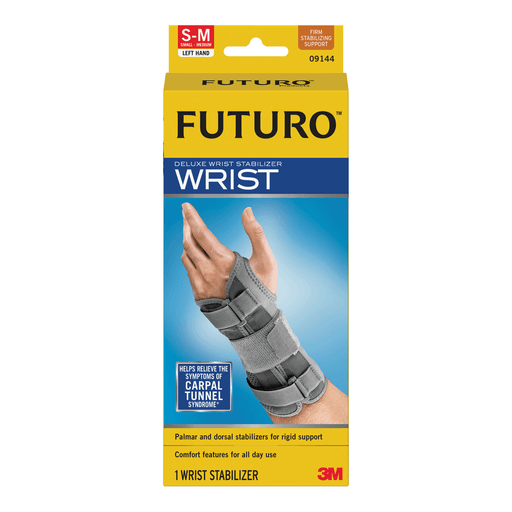 3M PSD FUTURO DELUXE WRIST STABILIZER - Wrist Stabilizer, Left Hand, Small/ Medium, 3/pk, 4 pk/cs | Quantity - 1x CS