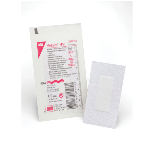SOLVENTUM MEDIPORE +PAD SOFT CLOTH ADHESIVE WOUND DRESSING - Wound Dressing, 6" x 6", Pad Size 4" x 4", 25/bx, 4 bx/cs | Quantity - 1x CS