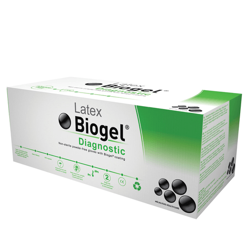 MOLNLYCKE BIOGEL DIAGNOSTIC GLOVES - Diagnostic Glove, Latex, Powder Free (PF), Size 6, Non-Sterile, 25/bx, 6 bx/cs | Quantity - 1x CS