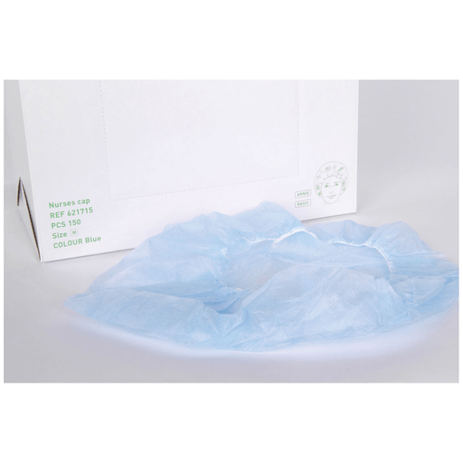 MOLNLYCKE BARRIER BOUFFANT CAP - Sheer Bouffant Nurses Cap, Elastic, Basic, Blue, 150/bx, 4 bx/cs (24 cs/plt) | Quantity - 1x CS