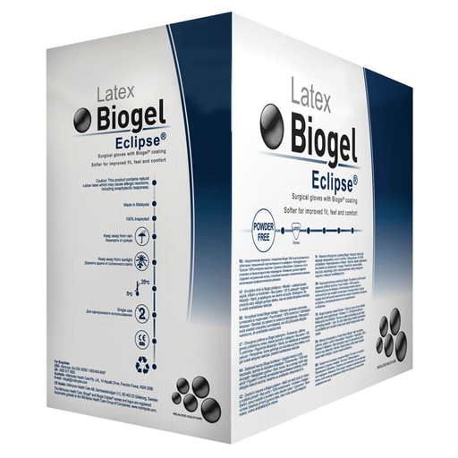 MOLNLYCKE BIOGEL ECLIPSE GLOVES - Surgical Glove, Size 6, Sterile, Latex, Powder Free (PF), 50/bx, 4 bx/cs (42 cs/plt) | Quantity - 1x CS