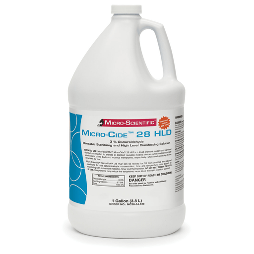 MICRO-SCIENTIFIC MICRO-CIDE28 HLD DISINFECTANT - Micro-Cide Disinfectant, 1 Gallon, 4/cs (Must Order Testing Strips item #M60054) (36 cs/plt) | Quantity - 1x CS