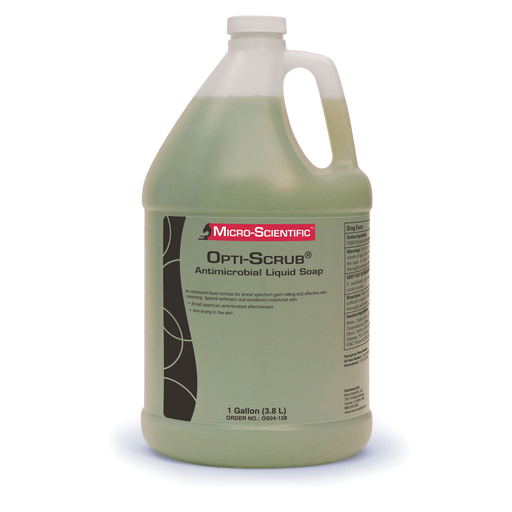 MICRO-SCIENTIFIC OPTI-SCRUB SKIN CLEANSER - Opti-Scrub Liquid Antimicrobial Skin Cleanser, 1 Gallon, 4/cs (36 cs/plt) | Quantity - 1x CS