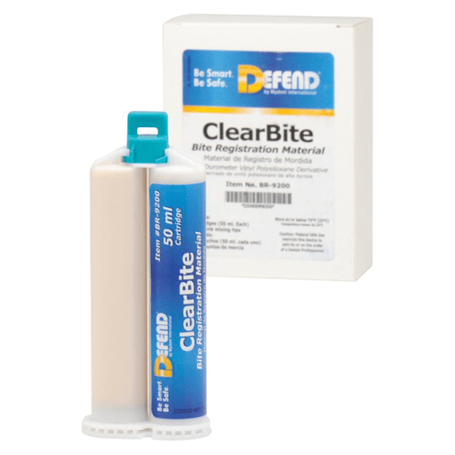 MYDENT DEFEND CLEARBITE - ClearBite, Unflavored, 2x50 mL cartridges + 6 pink mixing tips/pk, 20pk/cs | Quantity - 1x CS